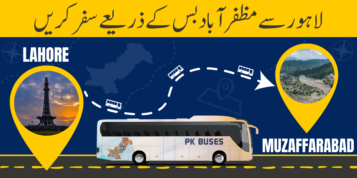 How to travel from Lahore to Muzaffarabad by bus, Car or train?