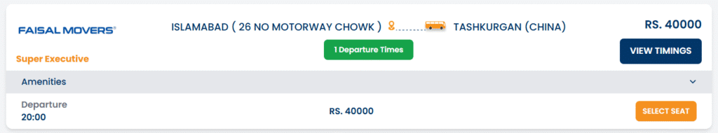 Pakistan to China Bus Service by Faisal Movers 2026