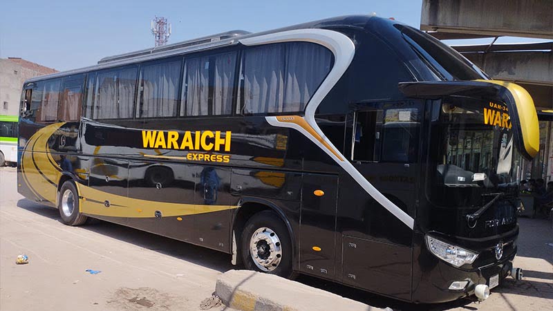 waraich express forland black bus bus at Lahore terminal