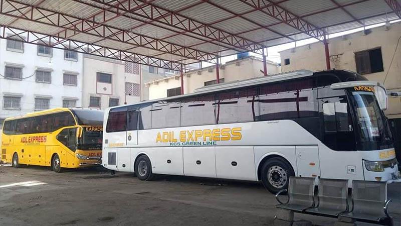 Adil Express Bus Travel from Karachi to Multan Tlagang Rawalpindi Bhera Salam