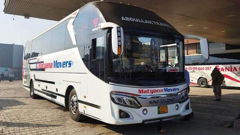 Matyana Movers King Long bus at Abdullah Terminal Lahore