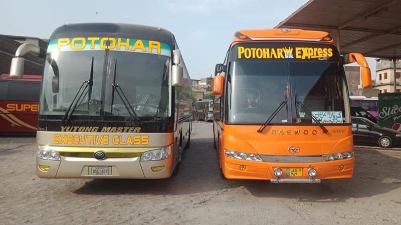 Potohar Express, Rawalpindi to Karor Lal esan, Layyah, Bhakkar, Mianwali daewoo bus service