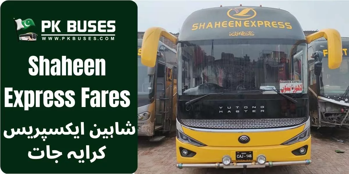 Shaheen Express Ticket price List for Peshawar and Karachi.