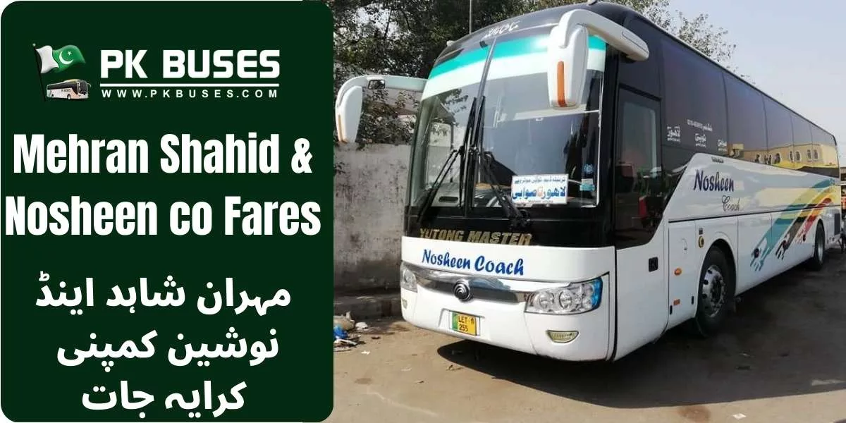 Mehran Shahid & Nosheen co Ticket price List providing service From Karachi to Mardan and vice versa.