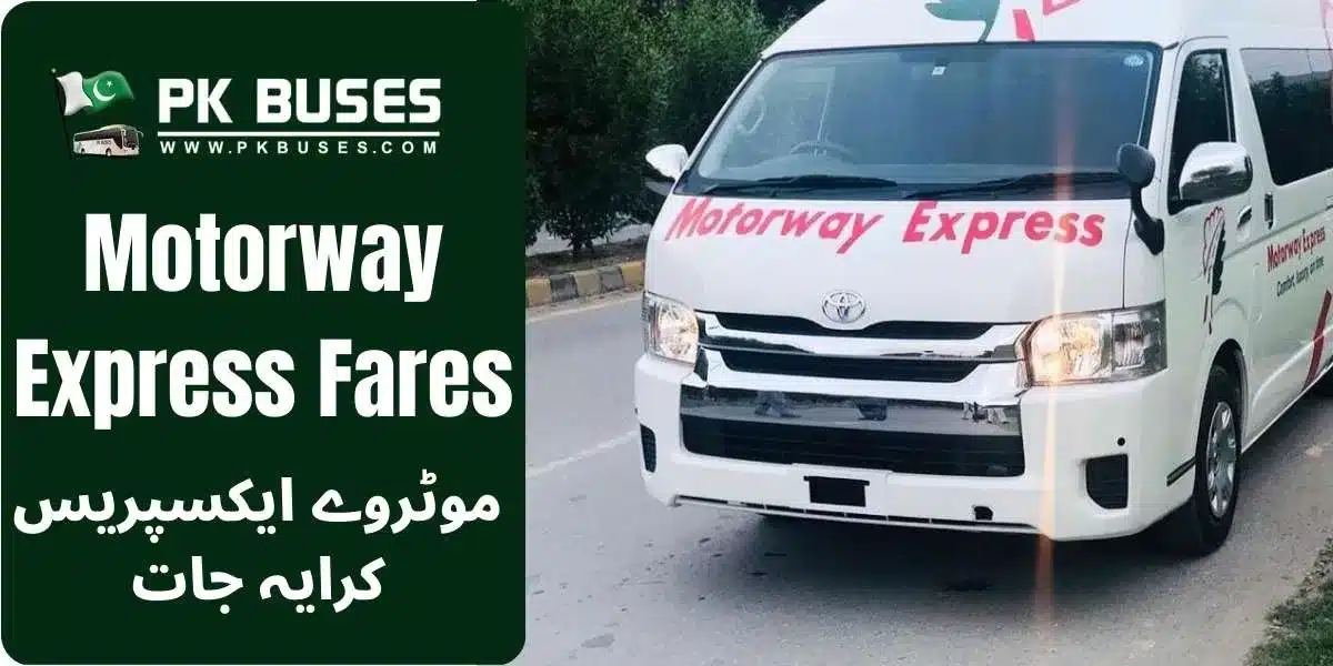 Motorway Express Ticket Price list