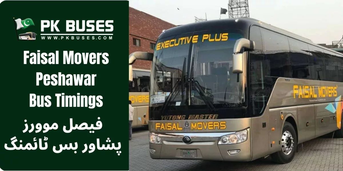 Faisal Movers Peshawar bus timings, contact number of terminal. Timings to Lahore, Islamabad, Bahawalpur, Multan, Rawalpindi etc.